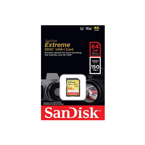 SanDisk Extreme Memory Card SDXC UHS-I 64GB 150mb/s mega kosovo prishtina pristina skopje